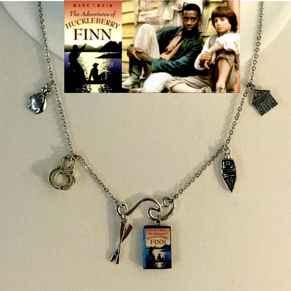 Adventures of Huckleberry Finn by Mark Twain Handmade Literature Book Necklace - Picture 1 of 15